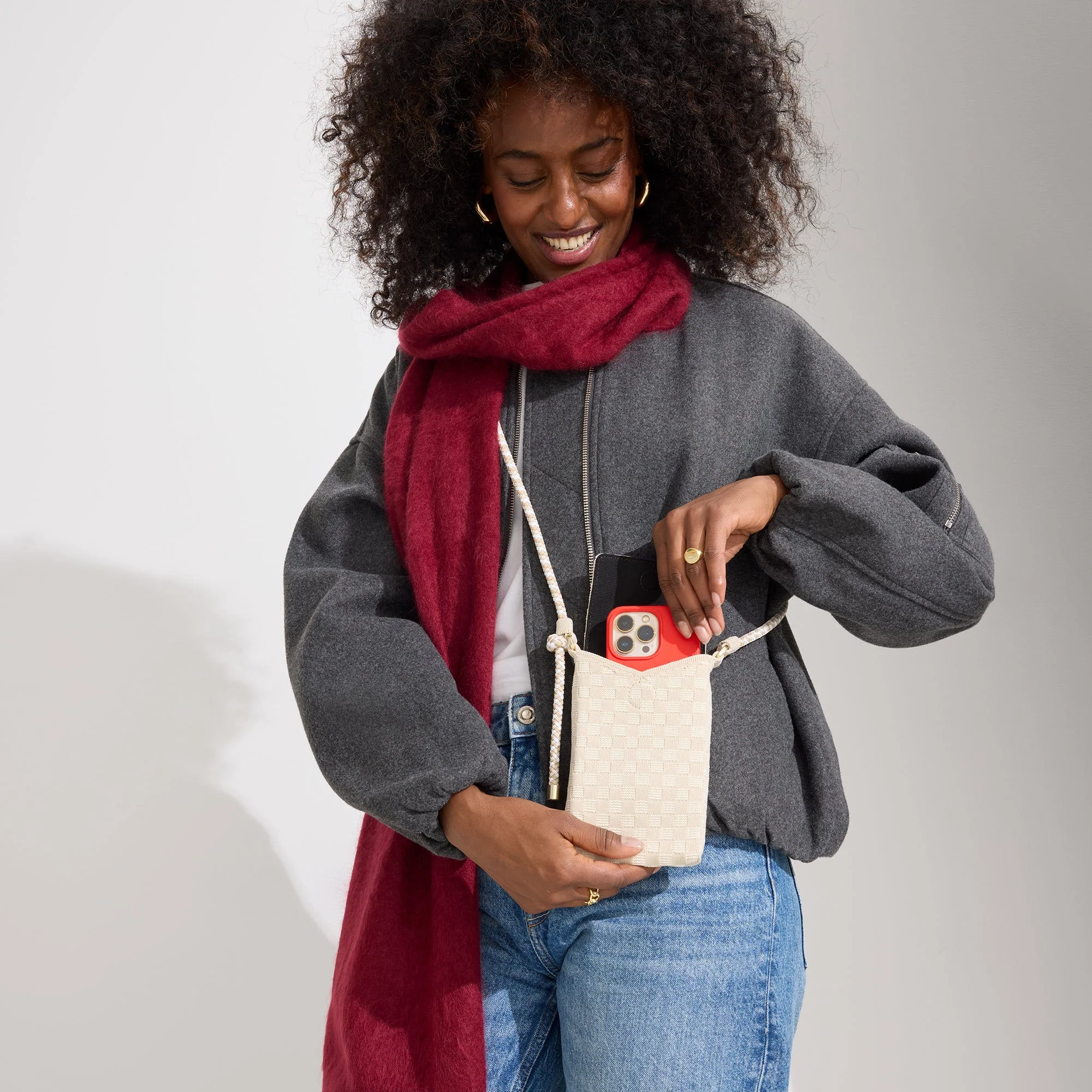 The Phone Crossbody - White Sand - Image 3