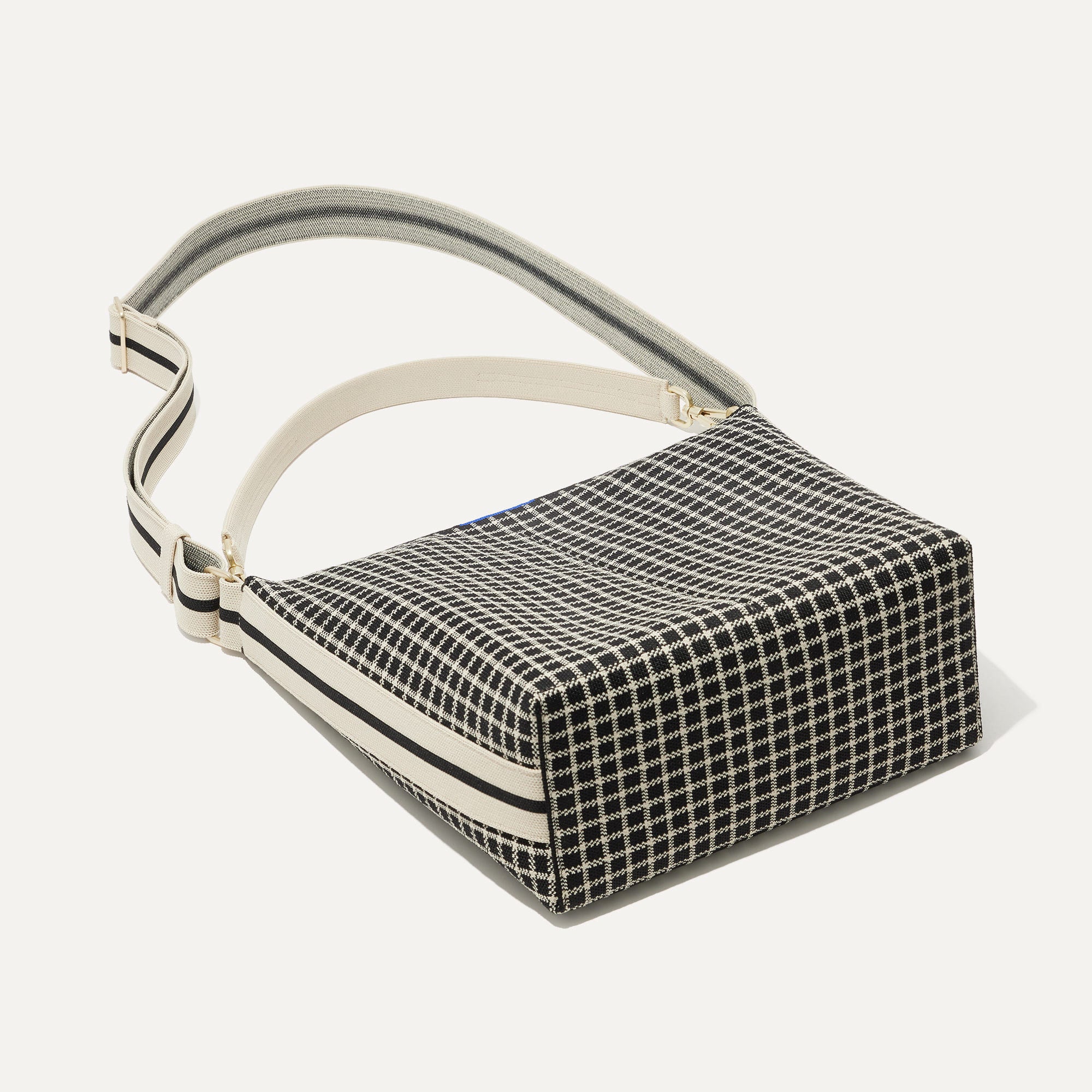 The Mini Zip Bucket - Black and Ivory Grid - Image 6