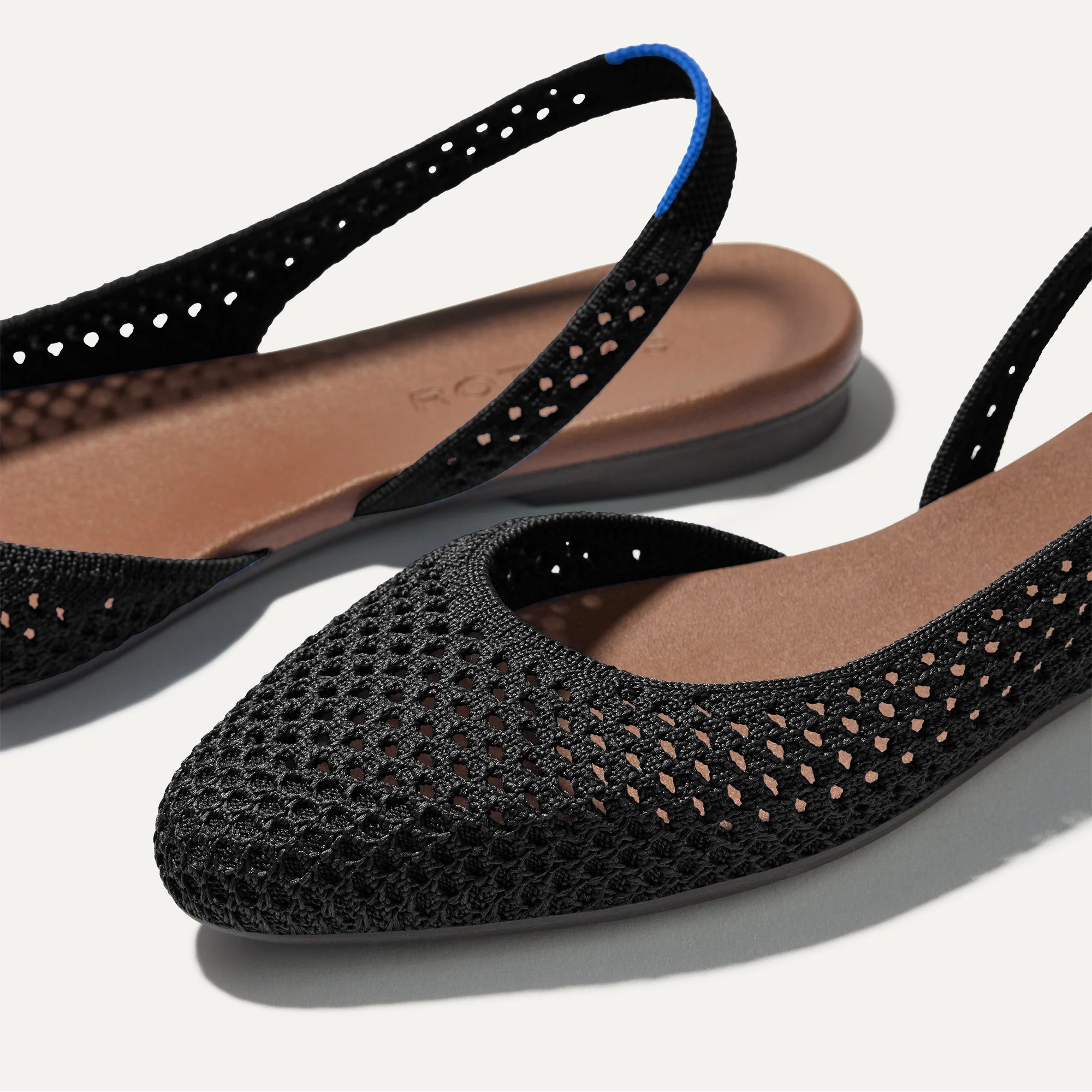 The Almond Slingback - Black Mesh - Image 4
