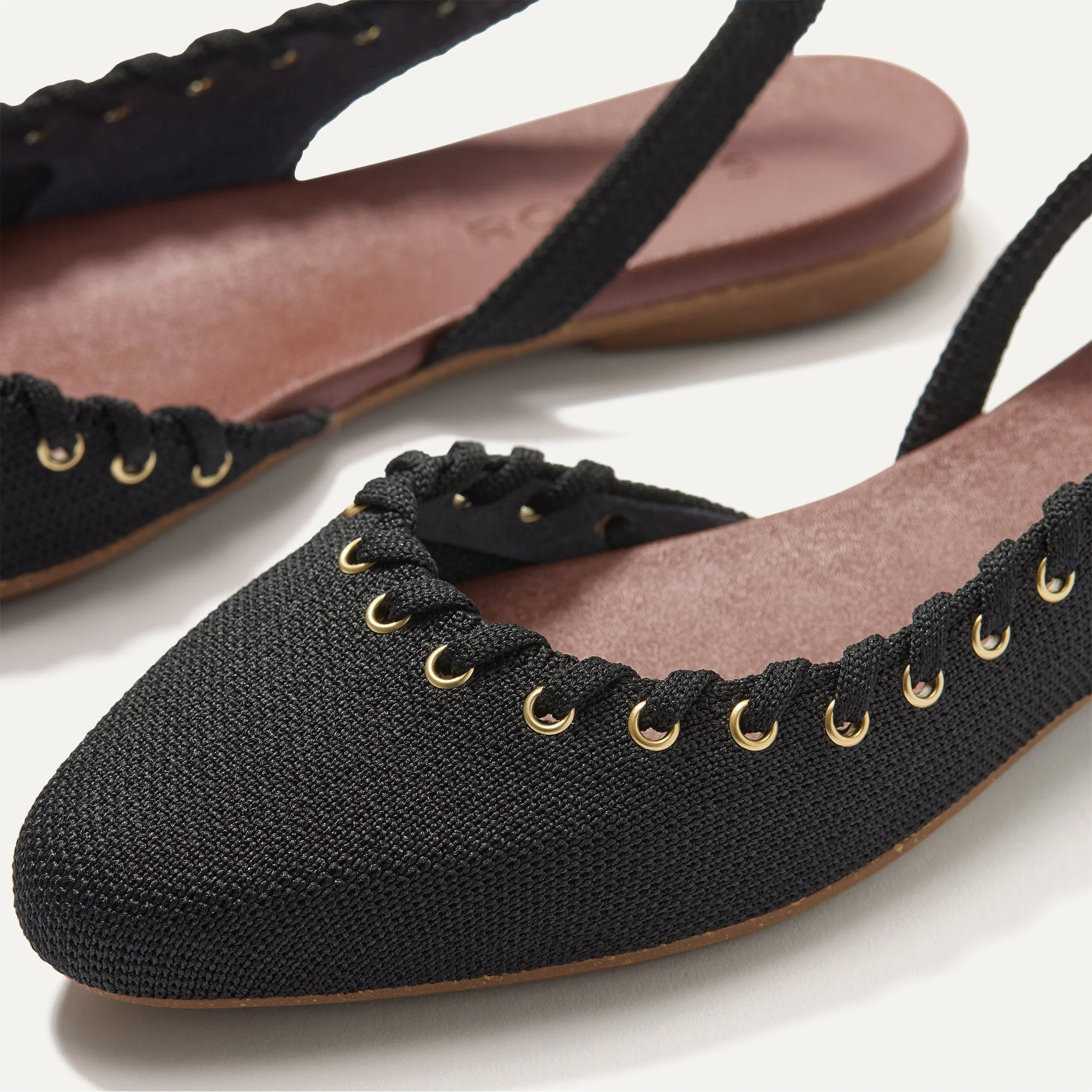 The Almond Slingback - Eyelet Black - Image 4