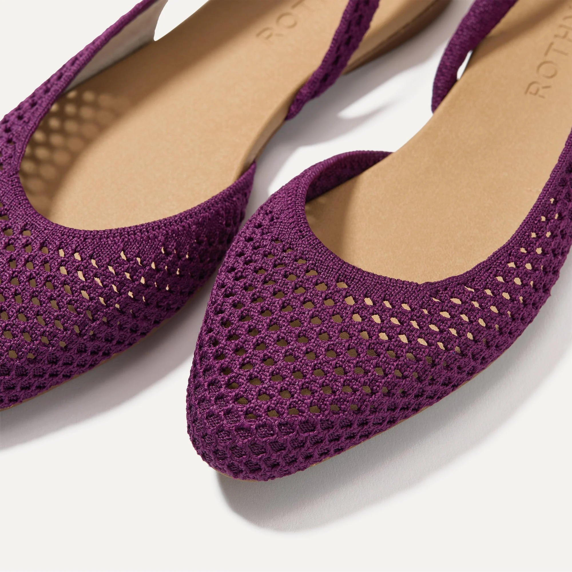The Almond Slingback - Plum Mesh - Image 4