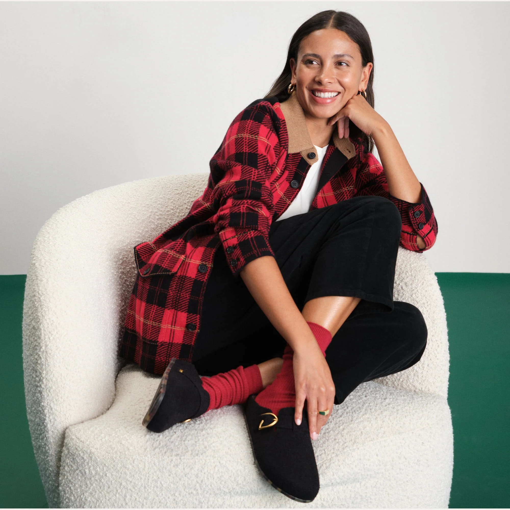The Buckle Clog - Soft Black Bouclé - Image 4